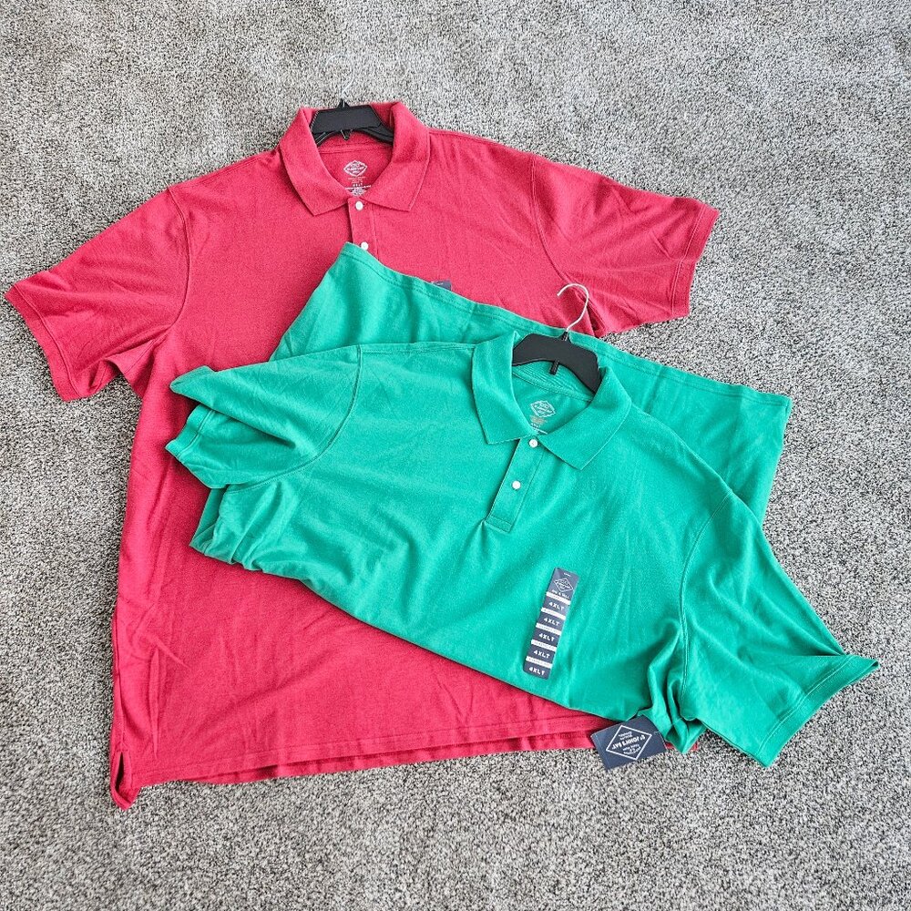 Two Big and Tall Mens Polo's St. Johns Bay size 4XLT NWT